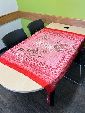 JOHNNY WAS 100% silk scarf pink and red floral print abstract tropical beautiful